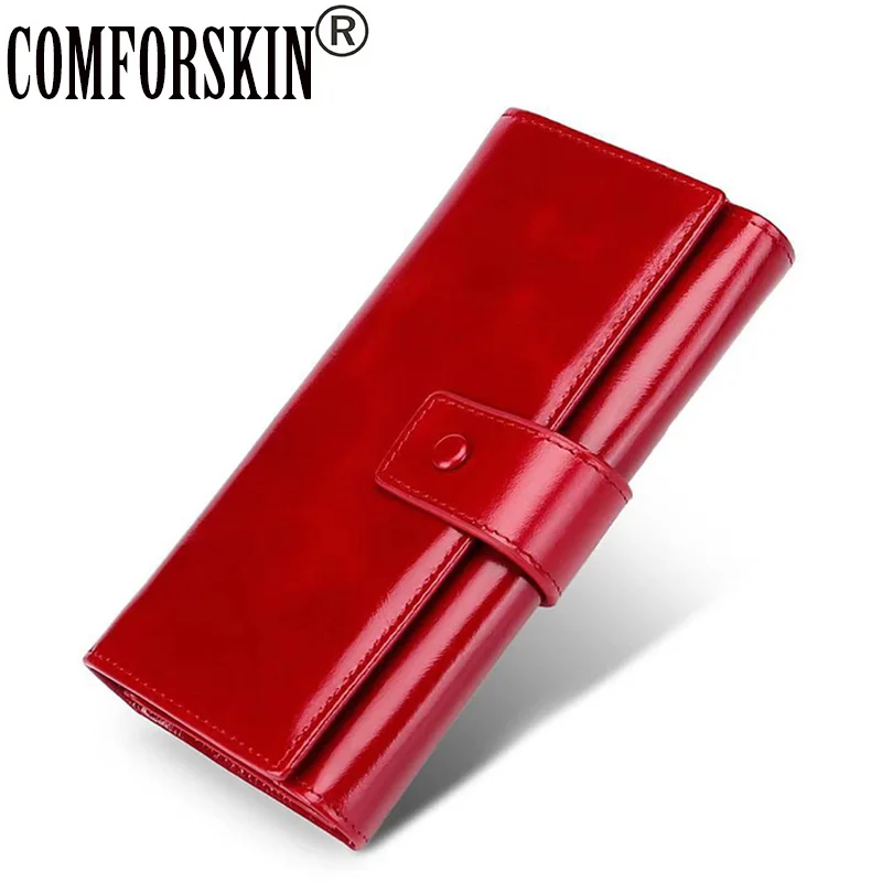 COMFORSKIN натуральная кожа маленькая сумка для мобильного телефона длинный Модный женский кожаный кошелек европейский и американский стиль Органайзер Кошелек
