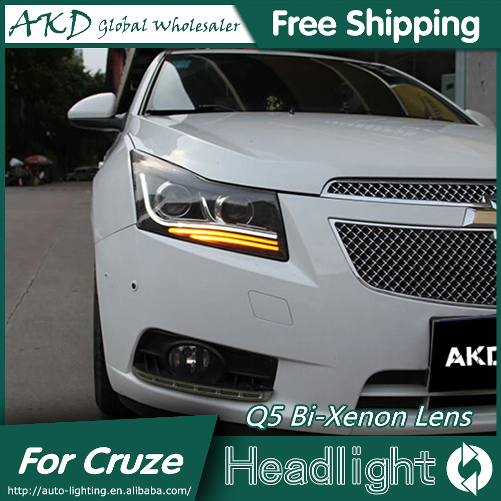 AKD автомобильный Стайлинг для Chevrolet Cruze фары 2009- светодиодный фары DRL фара Q5 Биксеноновые линзы Высокий Низкий луч парковка