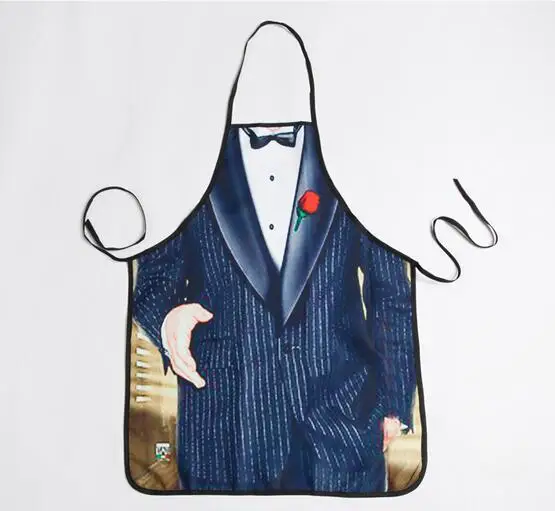 

Freeshipping 3PCS new Gentleman apron printed Cooking Home Apron Novelty Apron