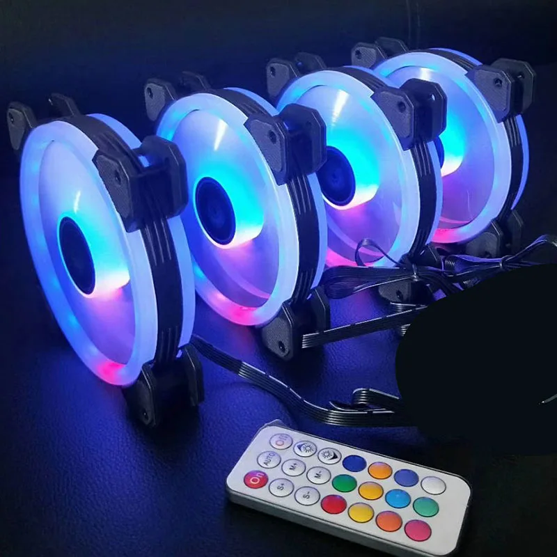 120 мм тихий двойной аура RGB вентилятор охлаждения для ПК компьютера Ноутбук