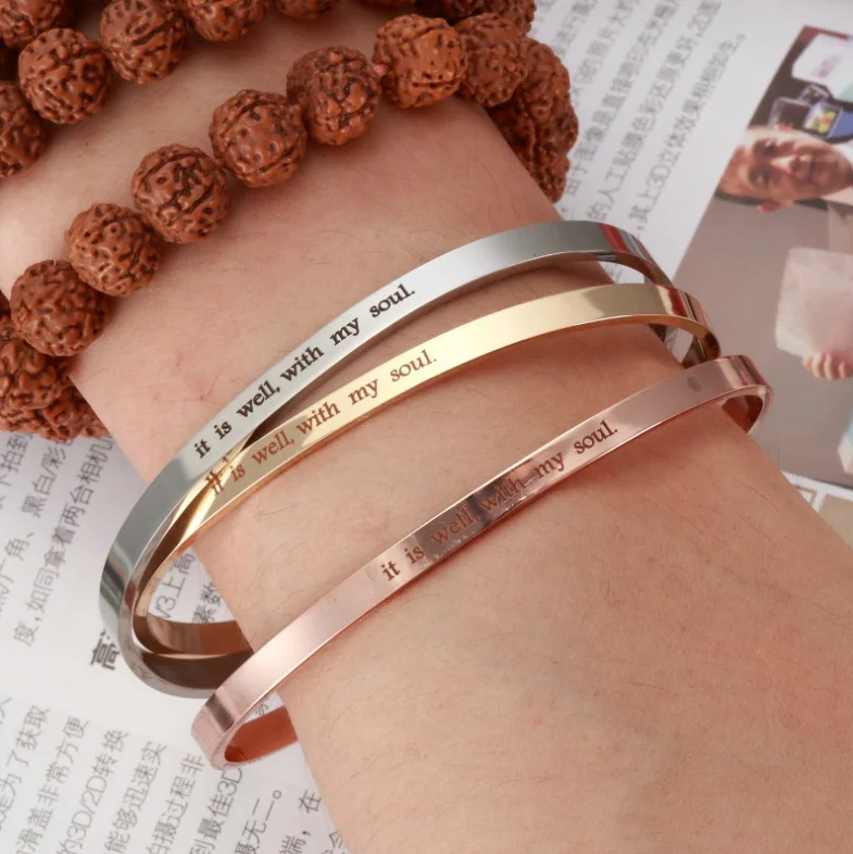 Браслет из нержавеющей стали гравировка это хорошо с моей душой браслеты 1 шт