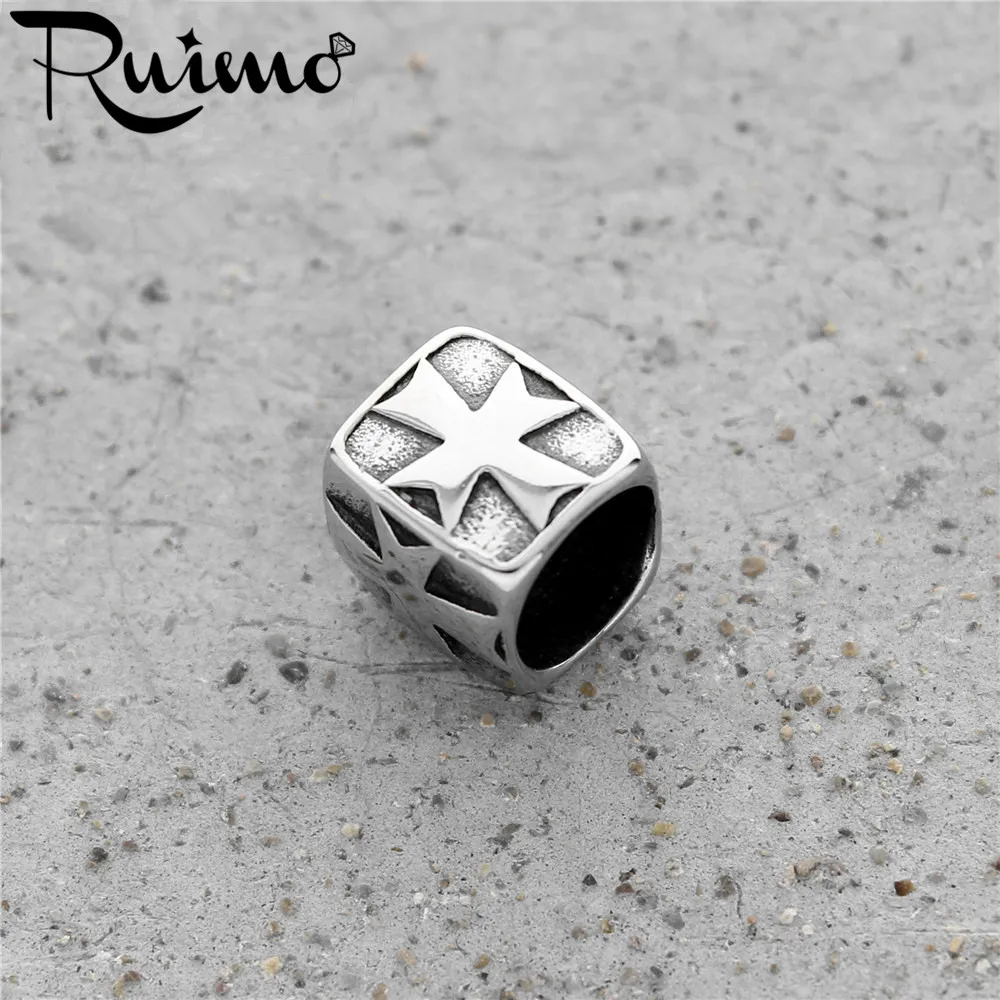 Бусины RUIMO из нержавеющей стали 316L в стиле панк с большим отверстием для