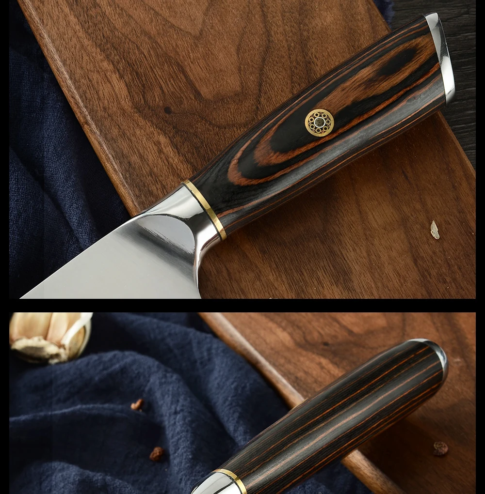 XYj нож сантоку из нержавеющей стали 7,5 дюймов 5Cr15 стальной кухонный нож хорошего качества двойного назначения для разделки и резки кухонного инструмента