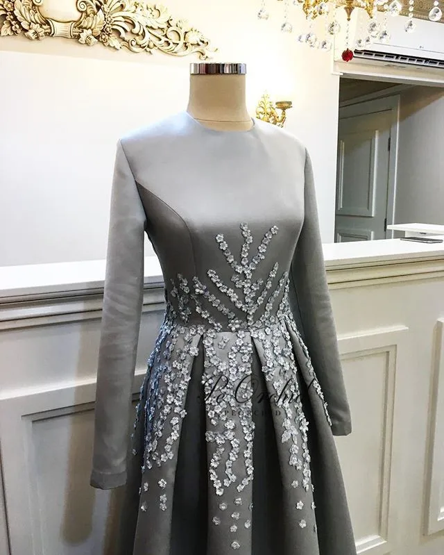 PEORCHID Robe Soiree элегантное женское вечернее платье вечерние платья Длинные рукава ручной работы Цветы женские вечерние платья элегантные