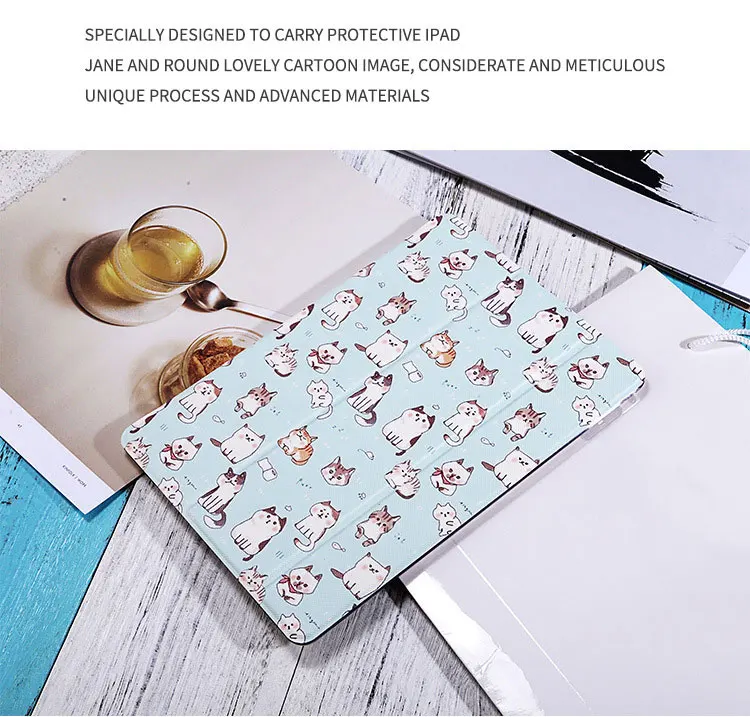 Asometech чехол на планше для новых iPad 9.7 дюймов Прекрасный милый кот окрашенные стенд Tab чехол для iPad 2/3 /4 Cat флип противоударный Чехлы Капа