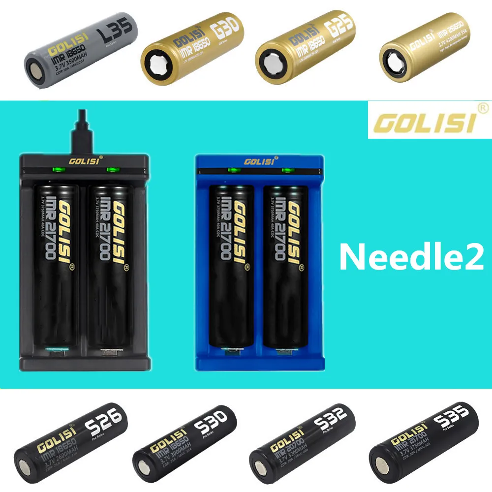 Golisi Needle1 Needle2 перезаряжаемые аккумуляторные зарядные устройства с USB портом