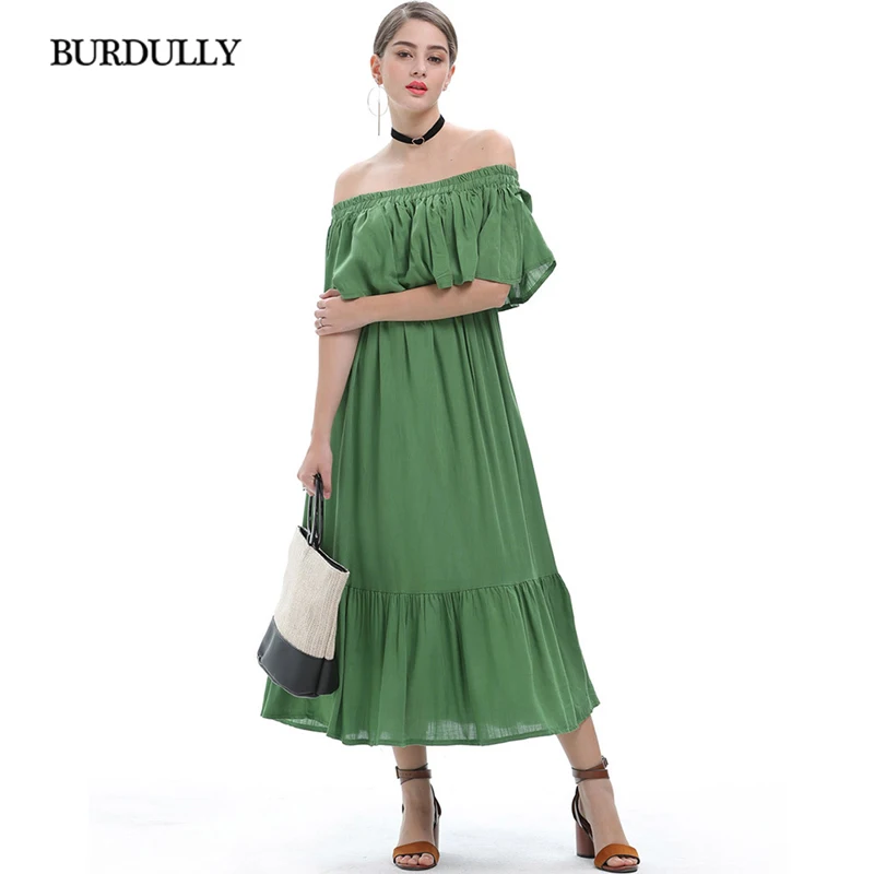 BURDULLY 2019 корейский Лето Sexy женское платье плюс Размеры длинные Повседневное с