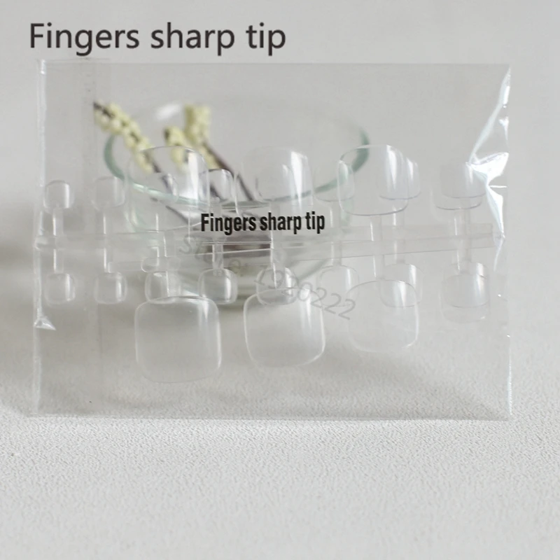 24 шт покупает французский шоу милые конфеты поддельные ногти на ногах прозрачный