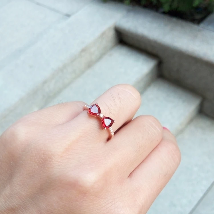 Женские кольца из натурального камня стерлингового серебра 925 пробы с бантом|925