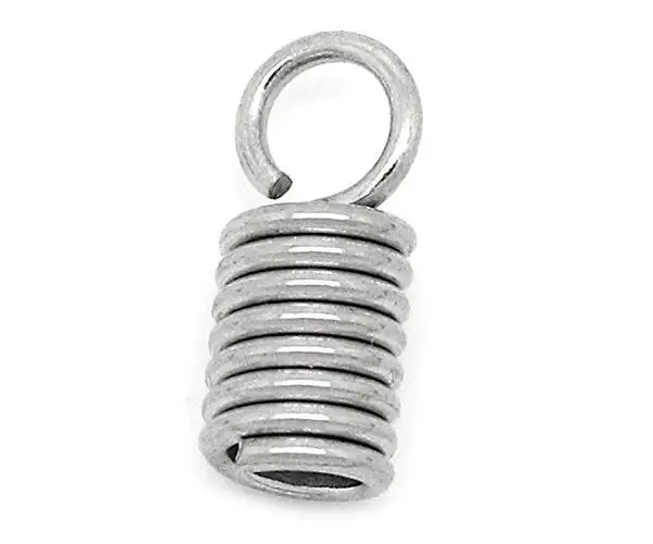 Hot sale New Jewelry Findings 20PCs Stainless Steel Spring End Caps Beading Tips Necklace For DIY Silver Tone Fit 2MM/3MM 2017 | Украшения