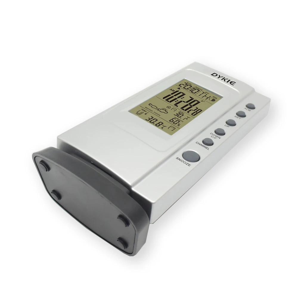 DYKIE Беспроводная метеостанция ЖК цифровой Крытый Открытый термометр будильник