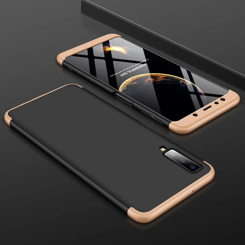 ZS Gold Black Для samsung Galaxy A7 чехол 360 полная защита чехол для телефона для samsung A7 A6 A8 A9 J4 J6 J8 плюс M10 M20 чехол s Coque - Цвет: ZS Gold Black