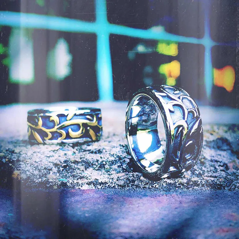 Мужское кольцо от Beier из нержавеющей стали с простым рисунком | Украшения и