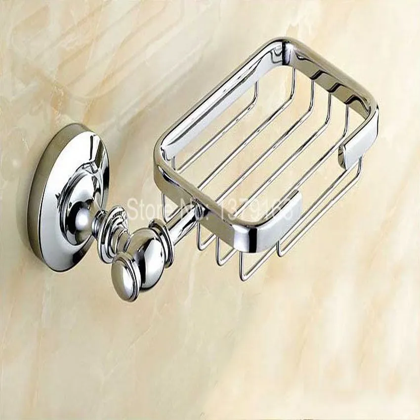 Polished Chrome Wall Mounted Bathroom Accessory Bath Fitting Square Soap Dish Holder Basket aba810 | Обустройство дома