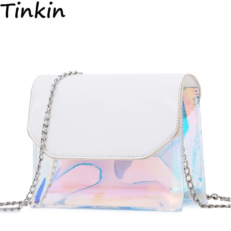 Женская прозрачная Желейная сумка конфетного цвета Дамский лазерный светильник