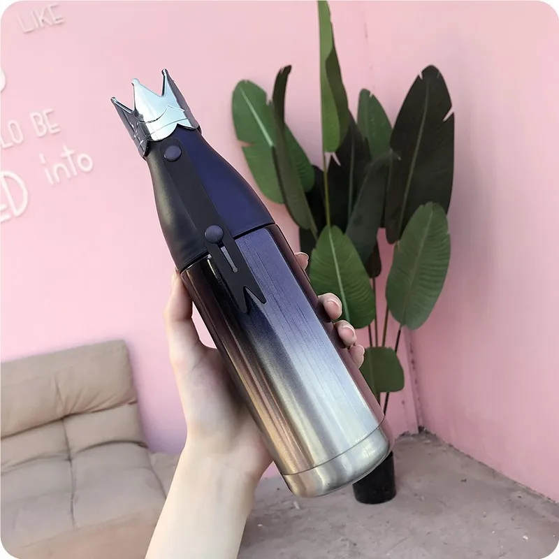Creative fashion Queen crown Small Thermos bottle Mini Drink water cup stainless steel thermos coffee mug school gilr gifts | Дом и сад