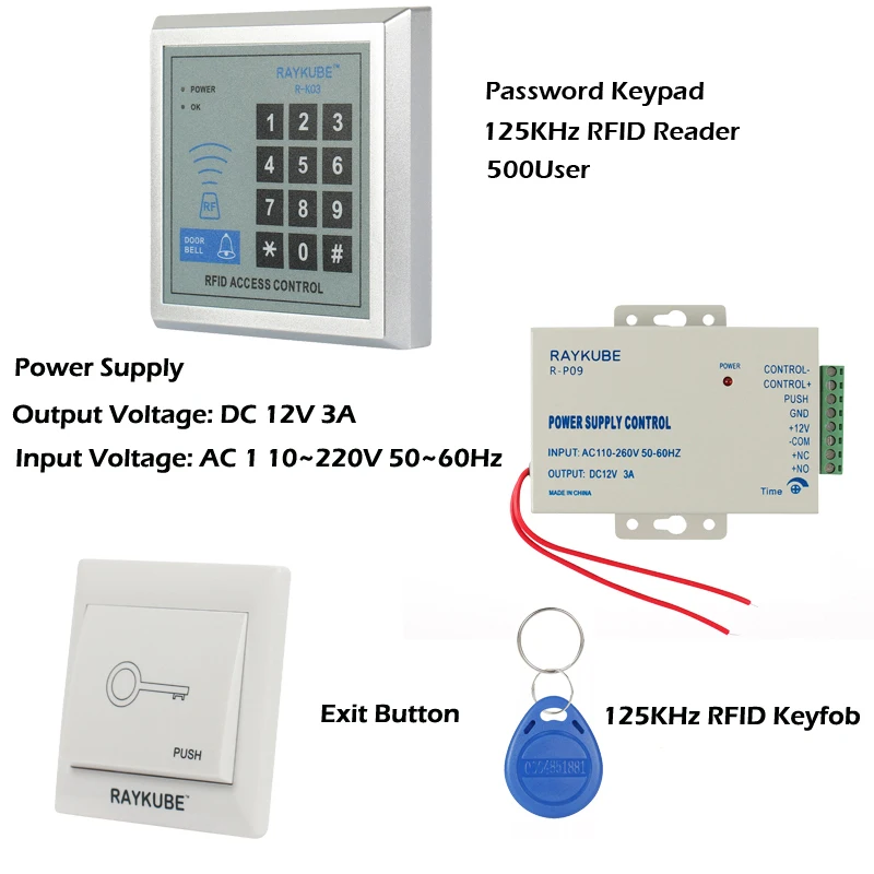 Система RFID контроля доступа RAYKUBE Набор сделай сам для безопасности дверей с
