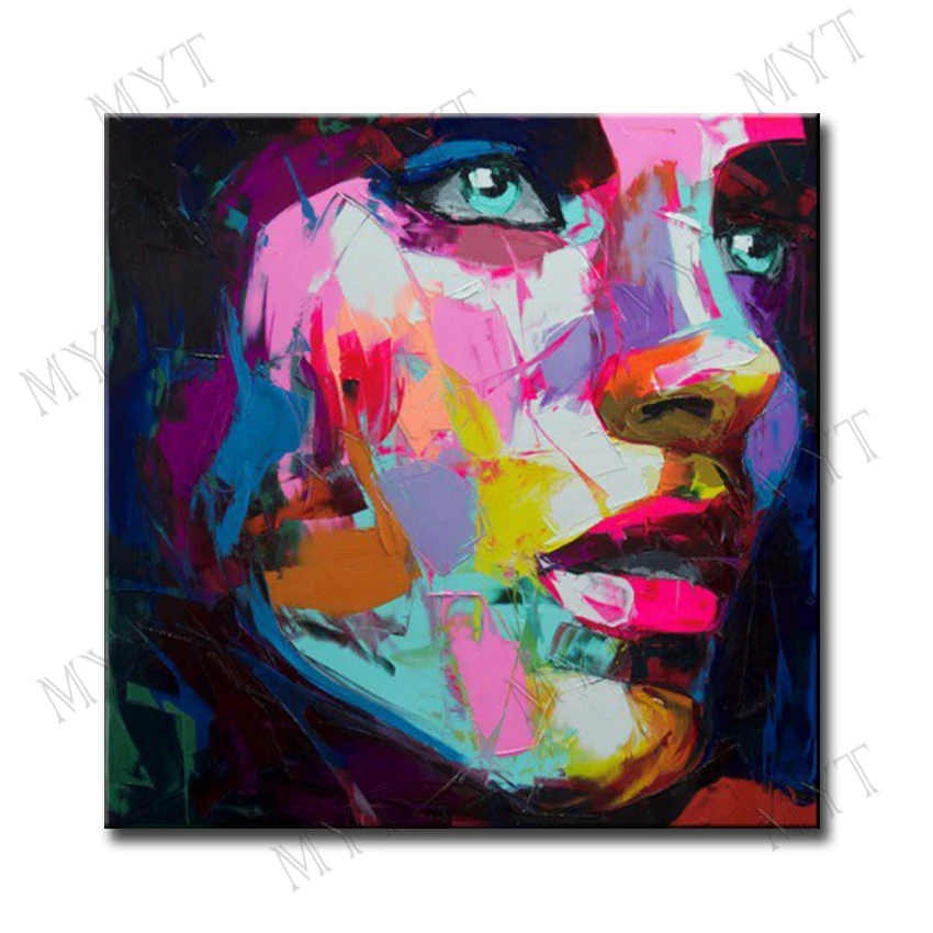 MYT Several Style 100% Handmade Knife Oil Painting Face Paintings Abstract Picture Modern Canvas Wall Art Pictures Unframed | Дом и сад