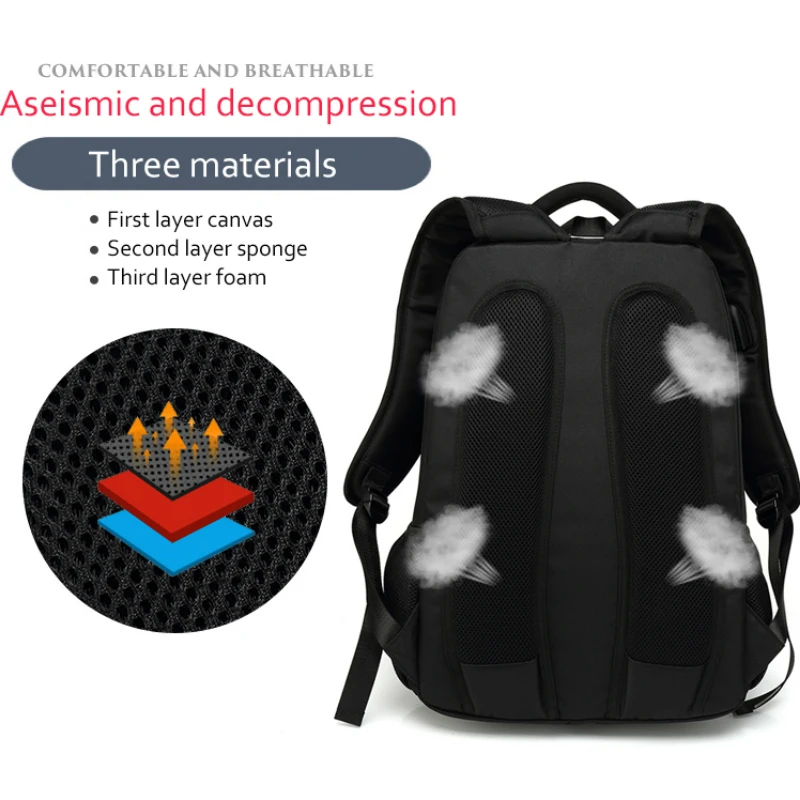 Men Backpack Laptop 15.6inch Nylon School Bags Boy Multifunction USB Charging Male Travel Fashion Women | Багаж и сумки