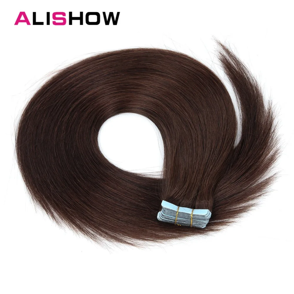 Alishow, на ленте, Remy, человеческие волосы для наращивания, двойные, нарисованные, remy волосы, прямые, невидимые, кожа, уток, ПУ, на ленте, волосы для наращивания