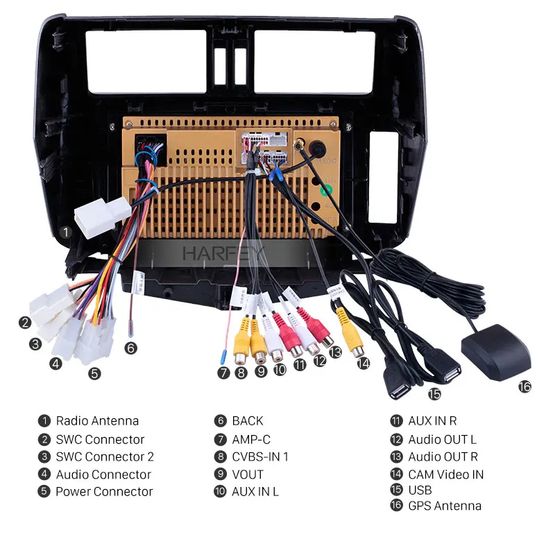 Harfey 9 дюймовый сенсорный экран для GPS системы Android 8 1 Toyota Prado 150 2010 2013 радио с 1024*600
