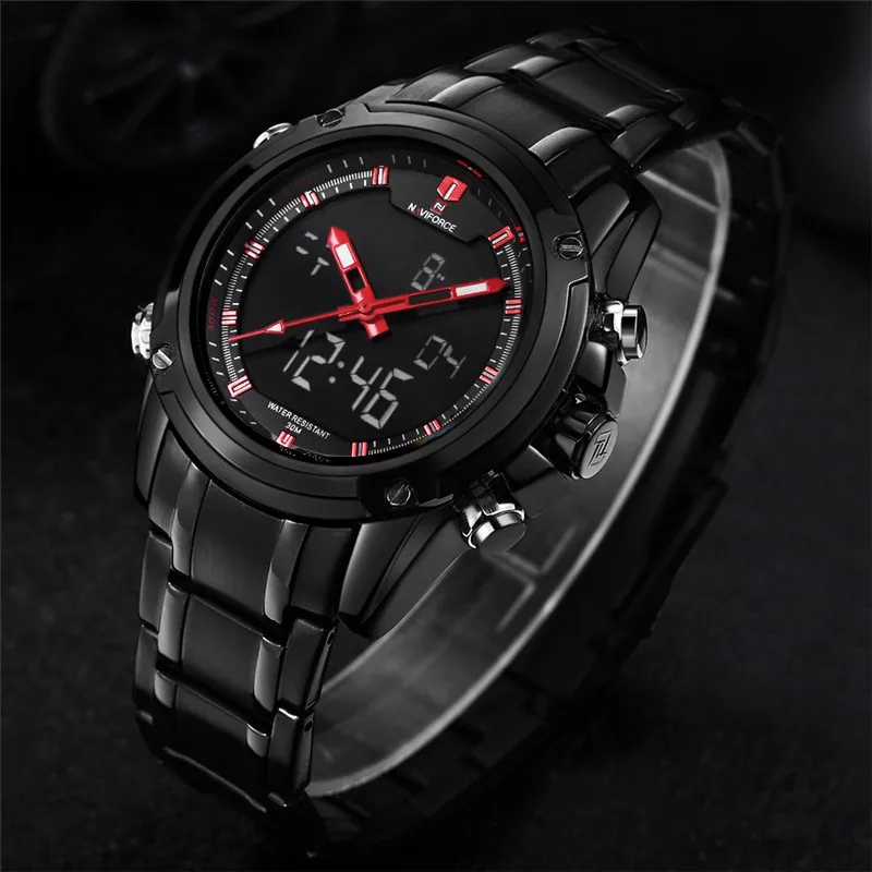 NAVIFORCE мужские часы цифровые спортивные s лучший бренд Роскошные военные