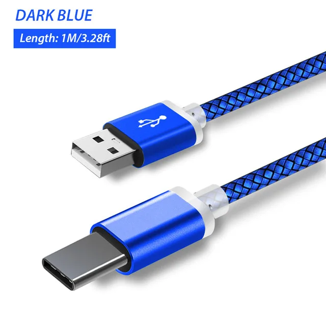 Blue Cable Only 10 мм Длинный разъем usb type C зарядный кабель Кабо Usb Android usb type c кабель usbc кабель для Oukitel K6000 K10 ASUS Blackview - Цвет: Blue Cable Only