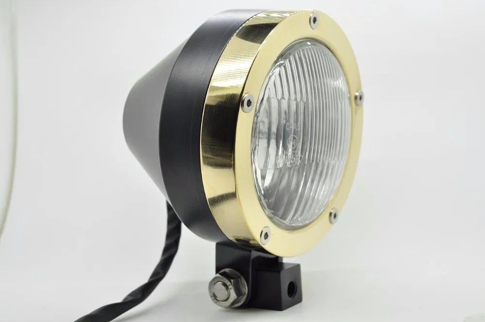 Черный Винтаж под старину Стиль измельчитель мотоцикла Bobber фара улица крыса Род