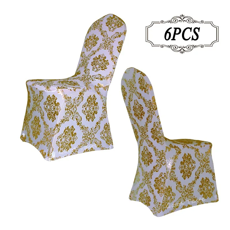 Новинка 6 шт./упак. спандекс лайкра бронзирующие золотые металлические чехлы на