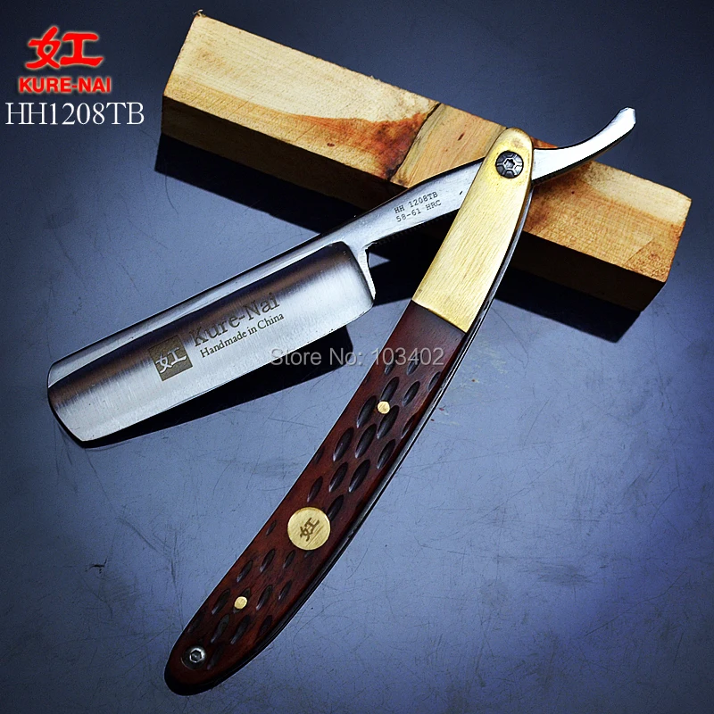 1 X "KURE-NAI" HH1208TB, бритва из нержавеющей стали с ручкой Buffalo Horn складной бритвенный станок