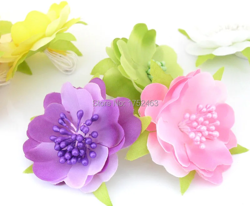 5 шт. искусственные Милая ромашка шелковые головки цветов с Бусины DIY ВЕНОК