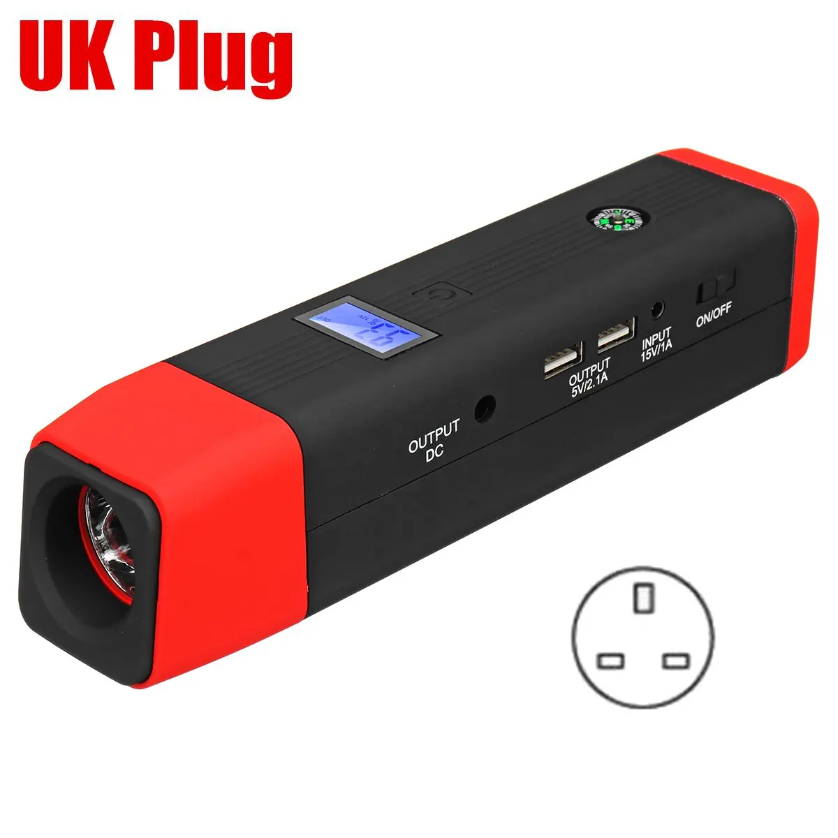 Red Black UK Plug Многофункциональное пусковое устройство 99800 мА/ч, 12 V 2USB 500A портативный автомобильный аккумулятор бустер зарядное устройство усилитель Мощность power Bank пусковое устройство - Цвет: Red Black UK Plug