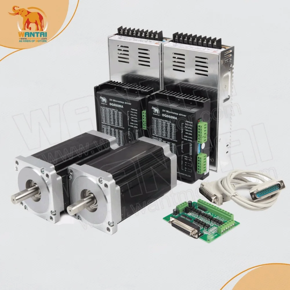 5 оси набор контроллеров CNC Nema23 с 428 унций двойным валом 3A 57BYGH115 003B & Nema34 1090oz in