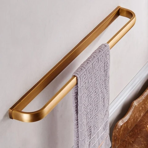 single towel bar Античный бронзовый набор аксессуаров для ванной комнаты держатель для мыла держатель для полотенец туалетная щетка держатель для туалетной бумаги EL2001 - Цвет: single towel bar