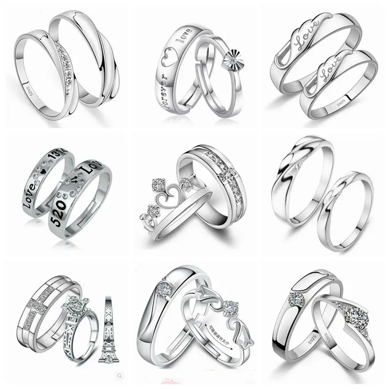 1 пара белые золотые модные обручальные парные кольца Корона Свадьба пожизненное