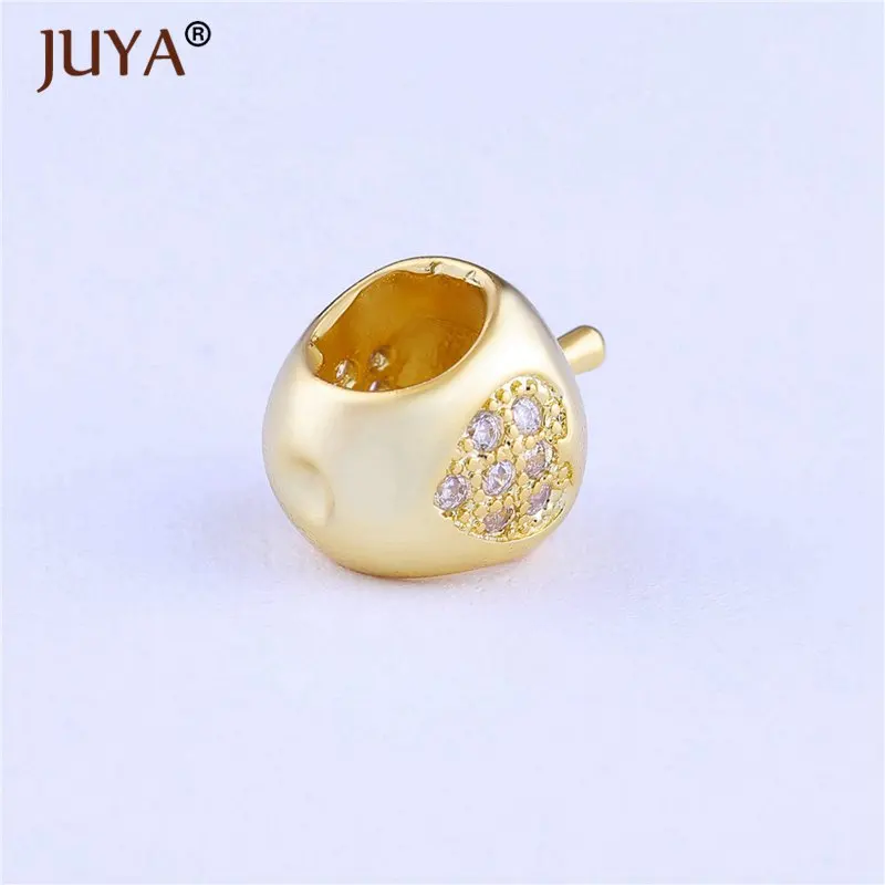 Оптовая продажа высококачественные Медные металлические бусины Juya в виде яблока
