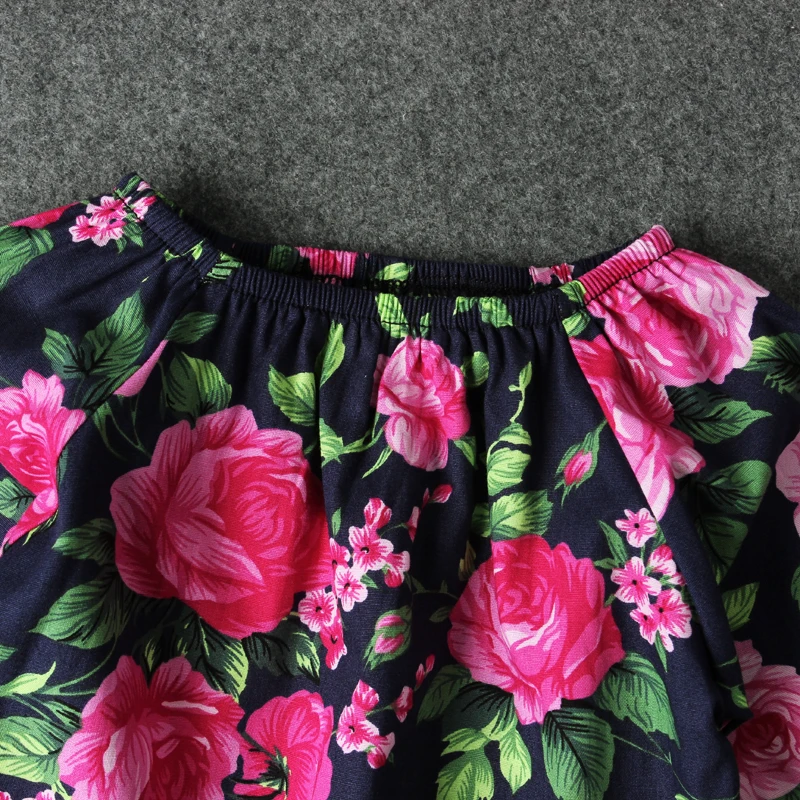 Комбинезон с длинным рукавом и цветочным принтом для новорожденных девочек |