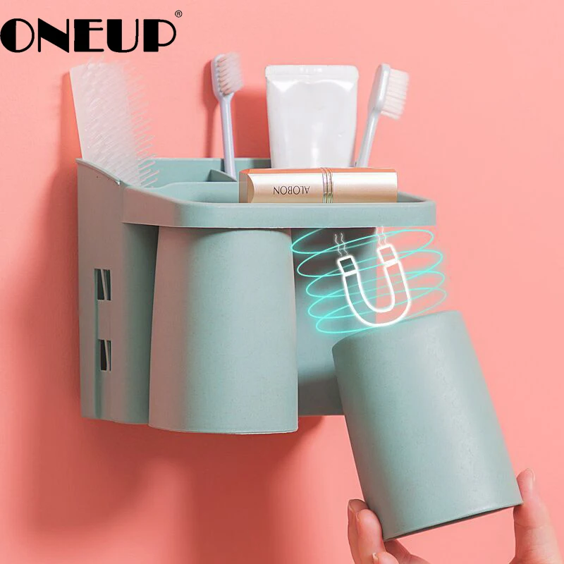 Настенный держатель для зубных щеток ONEUP Free магнитная присоска полка хранения