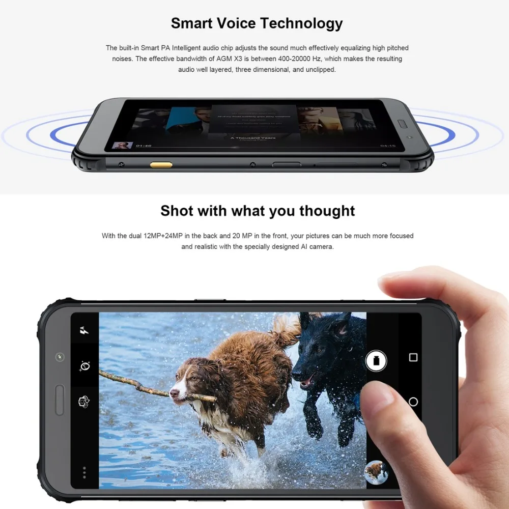 AGM X3 IP68 прочный смартфон 6 ГБ+ 64 ГБ отпечаток лица ID 5,99 ''Восьмиядерный OTG NFC Беспроводная зарядка две sim-карты 4G мобильные телефоны