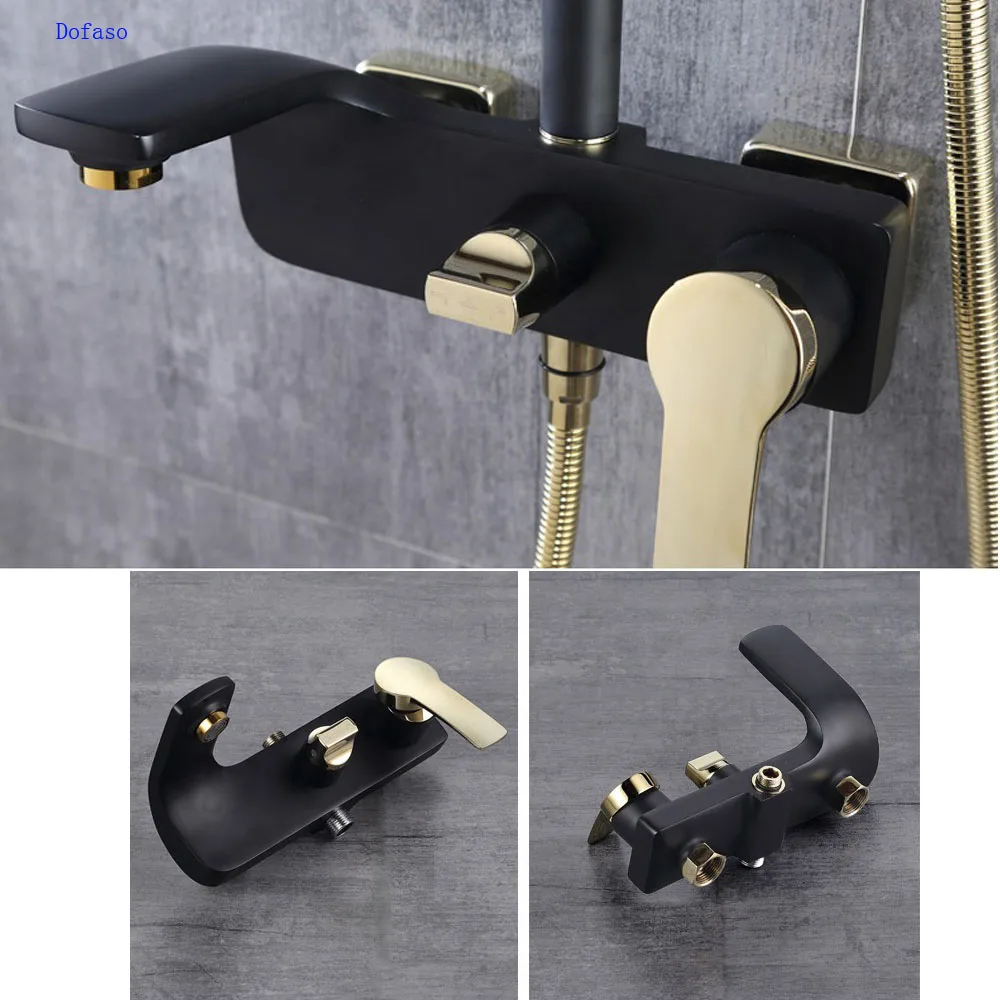 

Dofaso luxury antique white gold shower Faucet Cold and hot Water Mixer black gold rain bath Shower set retro