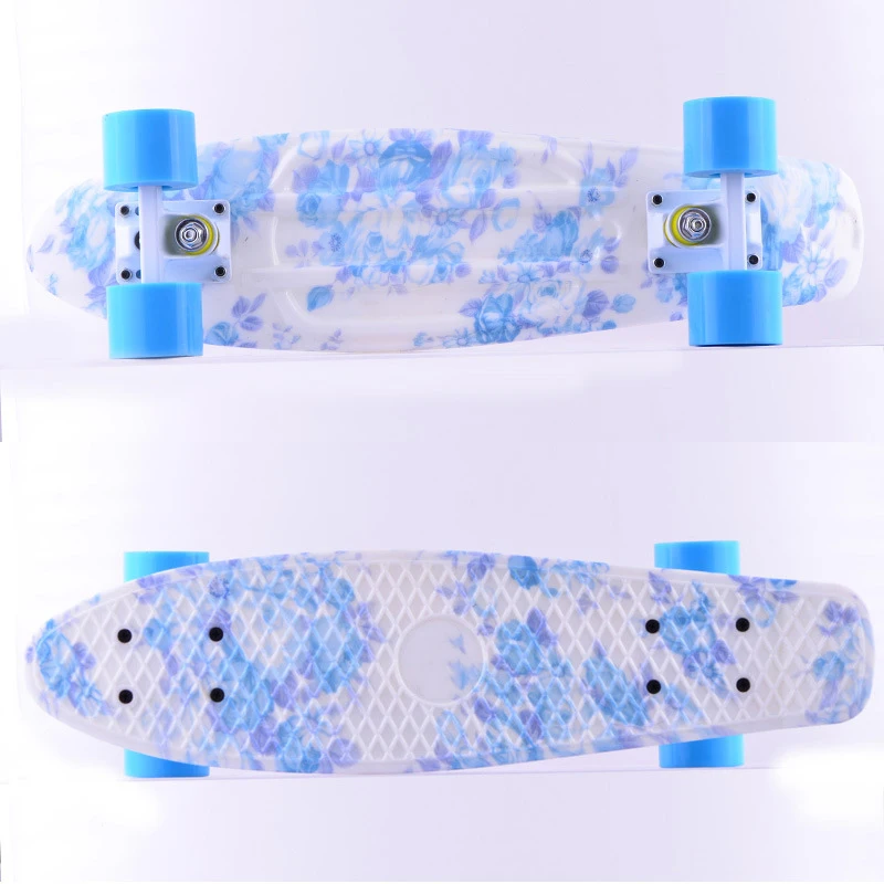 Новый классический ретро мини-скейтборд синий скейтборд Лонгборд полный