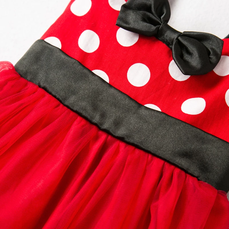 Платье в горошек для маленьких девочек красная праздничная одежда детская