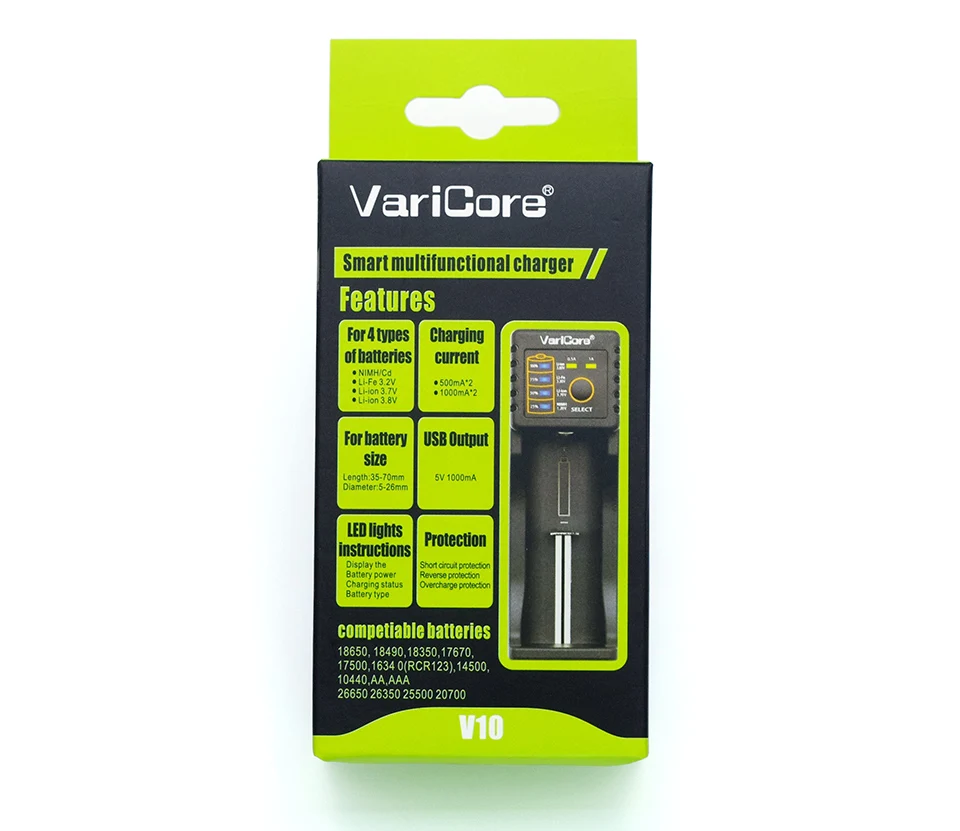 VariCore V10 V40 AA AAA 18650 26650 18350, 16340,14500 10440 литиевый Утюг 26500 в 3,2 в 1,2 в 3,7 в NiMH зарядное устройство для электронных сигарет