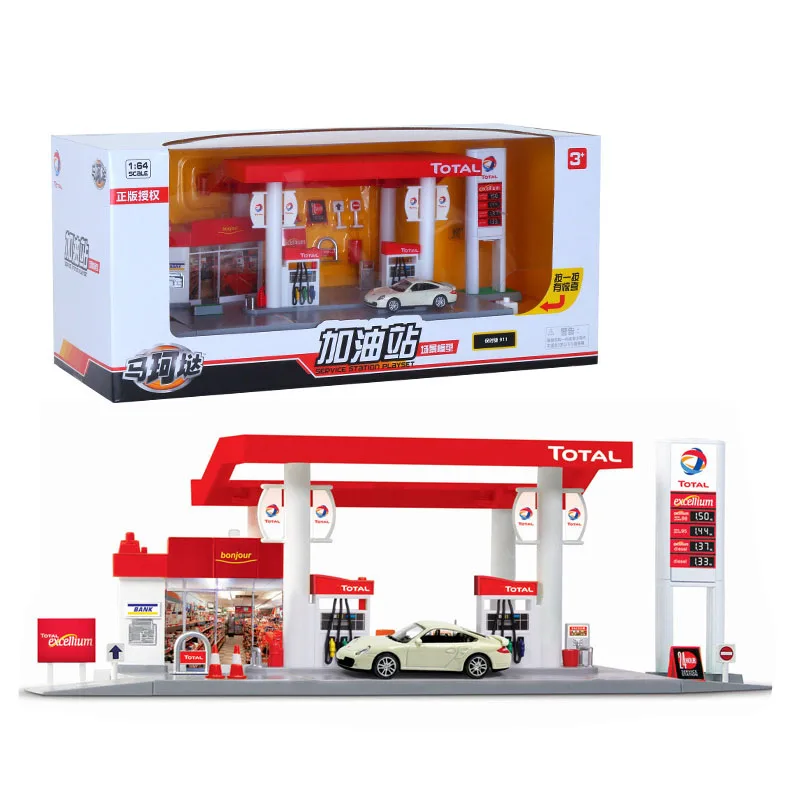 1: 64 АЗС игрушка модель строительные блоки Наборы для друзей дом развивающие игрушки для детей