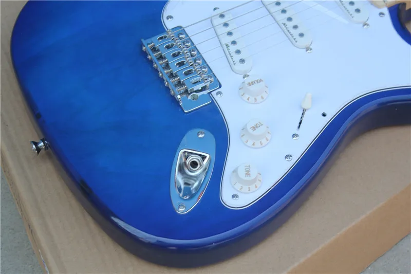 Фабрика магазин синий взрыв грифа ST клен гриф 6 строка Гитары Guitarra|guitarra f|blue