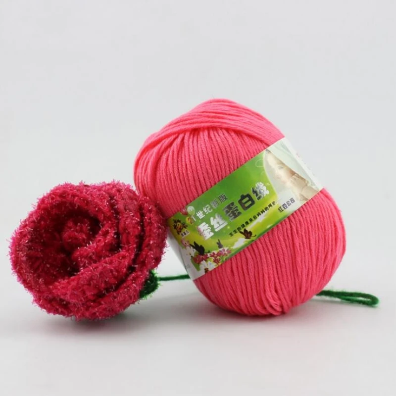 50g/PC Worsted Super Soft Baby Milk Cotton Yarn Silk Protein Wool Hand Knitting Crochet Threads |