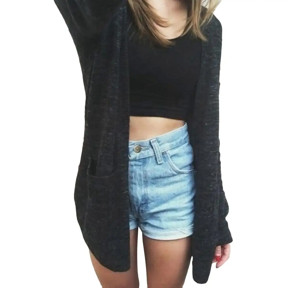 Свободная накидка пончо Для женщин Свитеры для Осень Кардиган с длинным рукавом