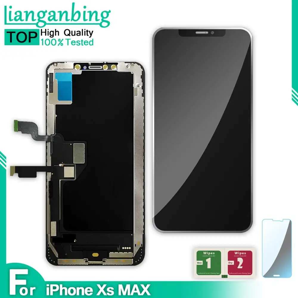 AAA+ качественный ЖК-дисплей для iPhone XS Max, протестированный рабочий сенсорный экран с дигитайзером, запасные части для сборки, черный цвет