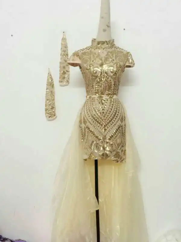 2017 модное сексуальное вечернее платье с золотыми блестками цельное большие