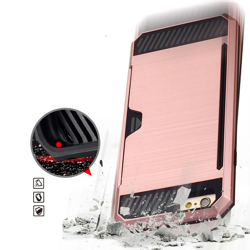 KASEMI Розового Золота для iPhone 5S SE 5 6/6 s/6 плюс/6 s Плюс Роскошные Карты Слот Алюминий